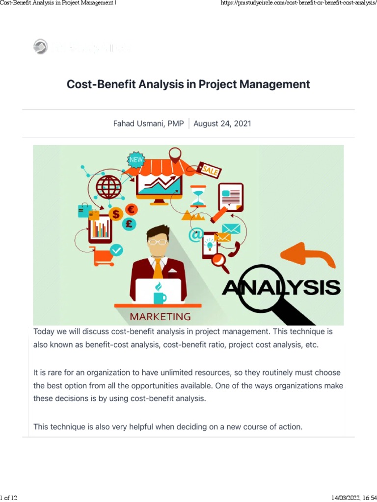 CostBenefit Analysis in Project Management PDF CostBenefit