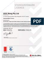Standardsmark Licence As 4181.2013 Repair and Offtake Clamps