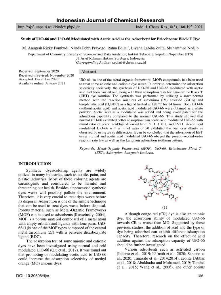 Indonesian Journal of Chemical Research PDF Adsorption Spectrophotometry