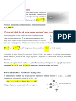 Potencial Electrico e Ficha de Exercicios