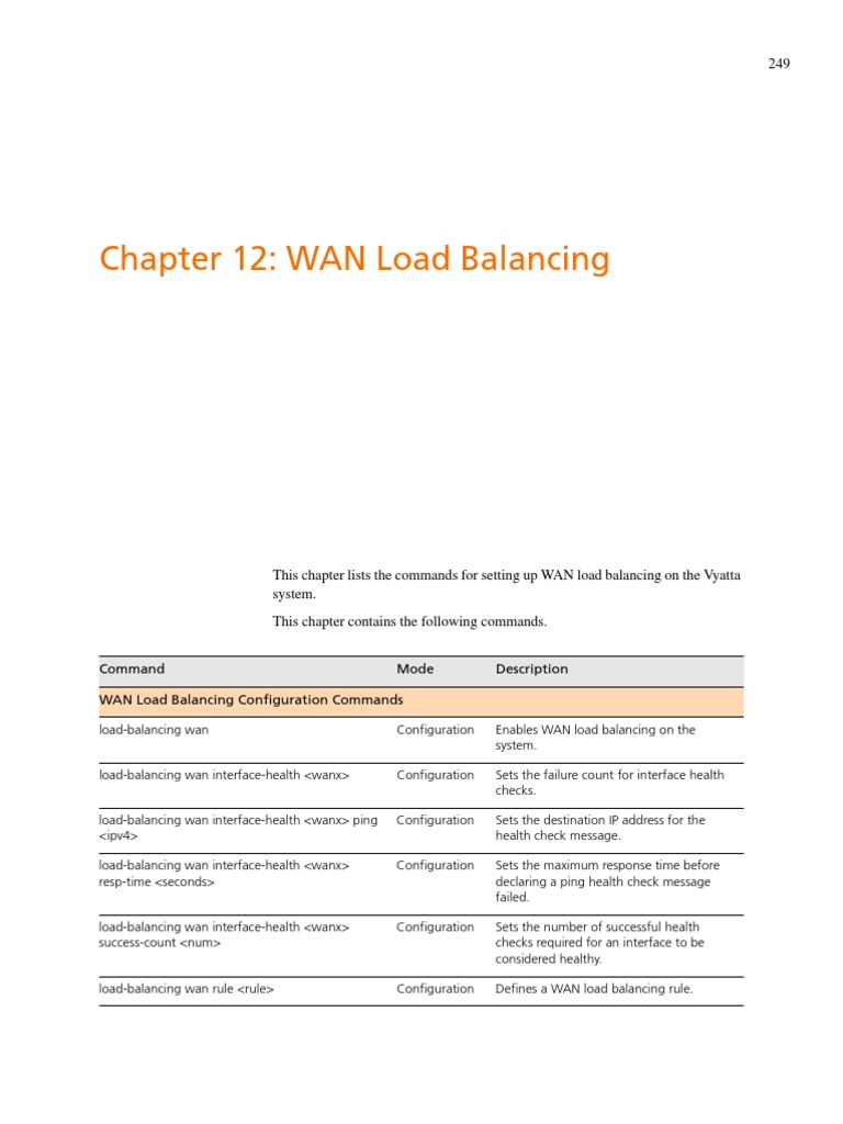 WAN Load Balancing Commands Guide | PDF | Load Balancing (Computing ...