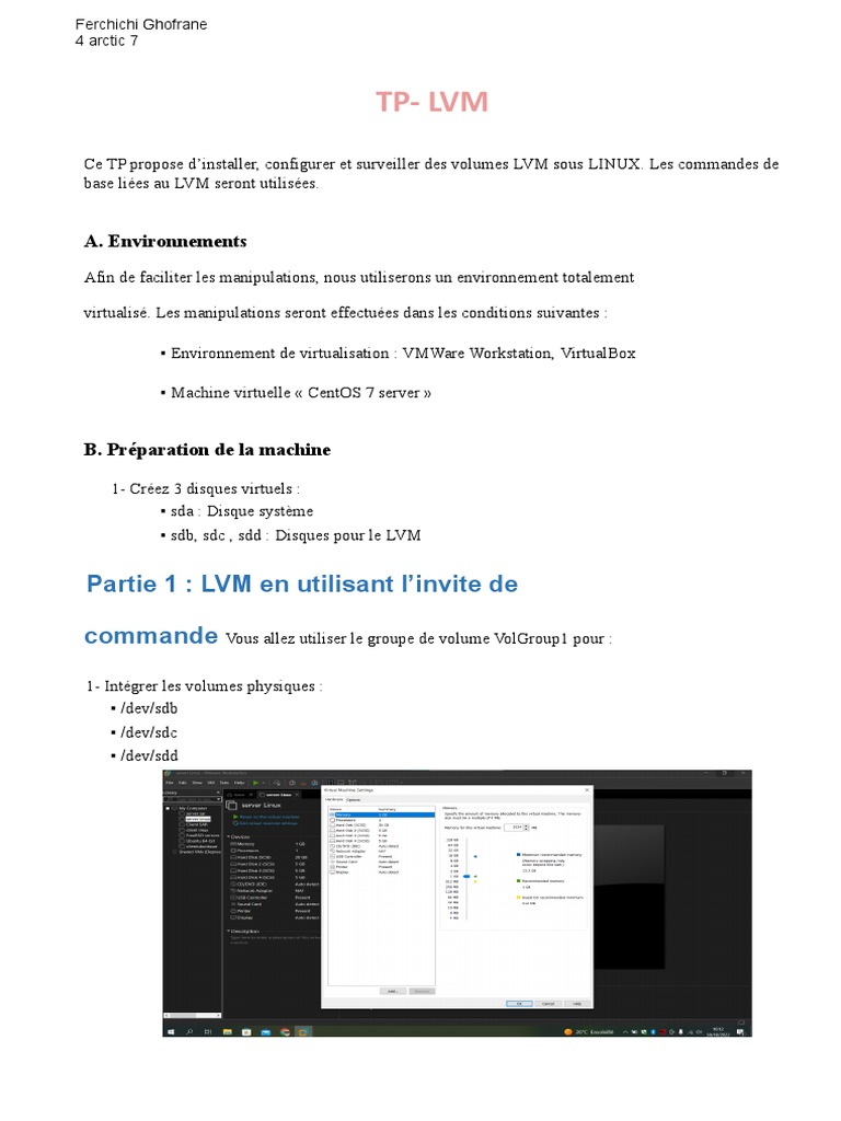 Gestion des volumes LVM sous CentOS 7 | PDF