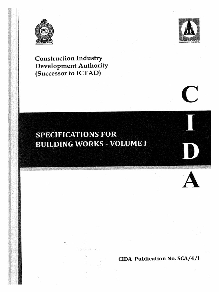 106) Specifications For Building Works - Volume I | PDF