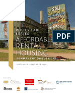 Policy Lab Series On Affordable Rental Housing - Summary of Discussions