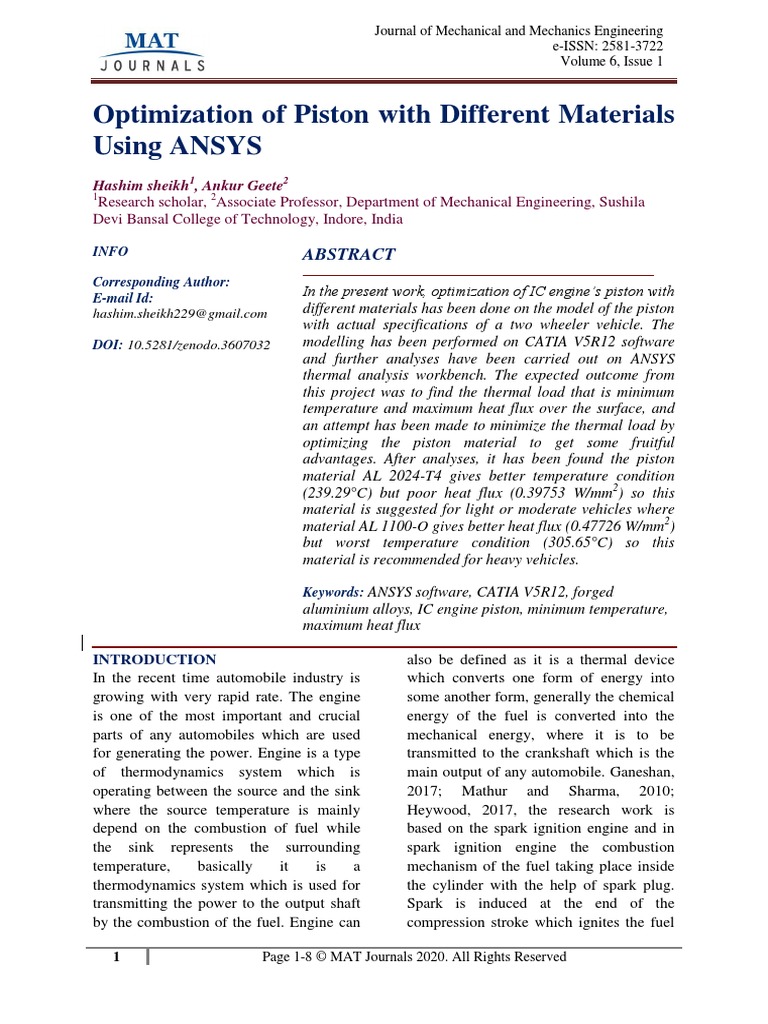 (1-8) Research Paper - Hashim Sheikh-Format | PDF | Internal Combustion ...