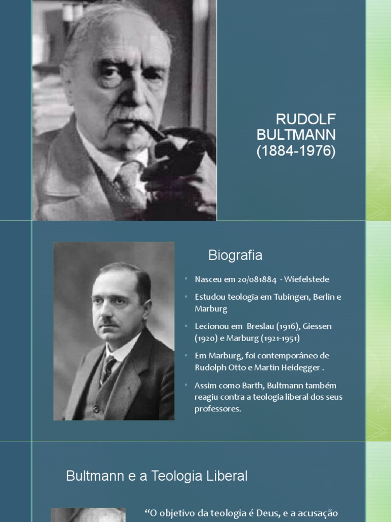 Teologia Contemporânea - RUDOLF BULTMANN | PDF | Fé | Jesus