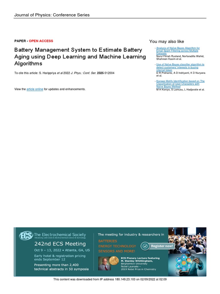 Battery Aging Prediction in EVs | PDF | Deep Learning | Machine Learning