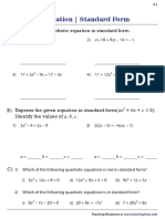 Rewriting Quadratic Equation Into Standard Form