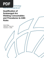 Qualification of Submerged Arc Welding Consumables and Procedures To ABS Rules