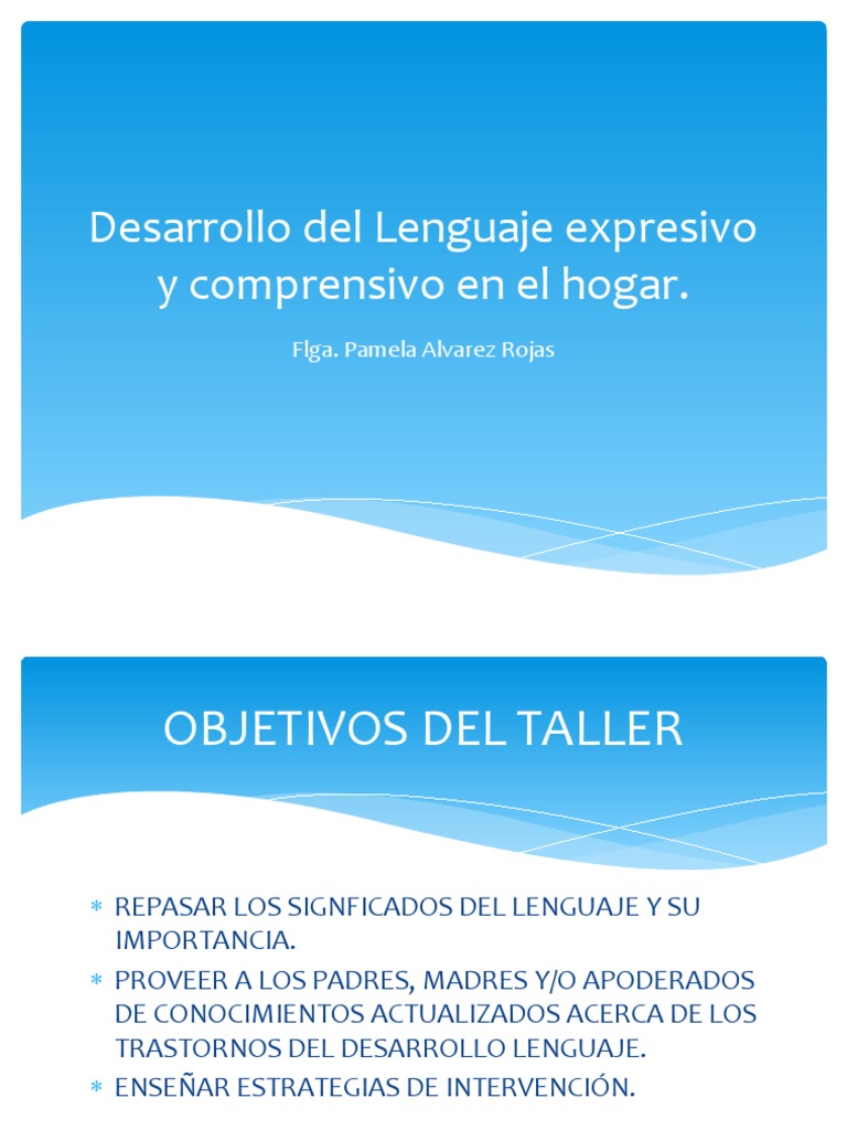 Desarrollo del Lenguaje en el Hogar | PDF | Artes del Lenguaje y ...
