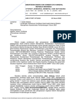 Surat Undangan Dari KaIT - Pertemuan Verifikasi Hasil Audit Internal SMKP Tahun 2021 - Perusahaan Terlampir