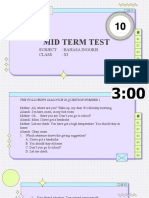 Mid Term Test Review: English Grammar and Comprehension