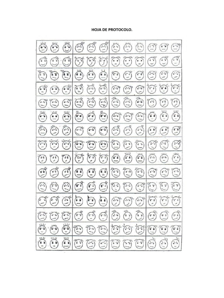 Protocolo test de caras pdf