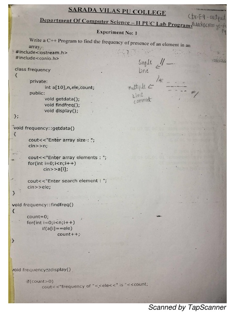 C++ Program Manual | PDF image.