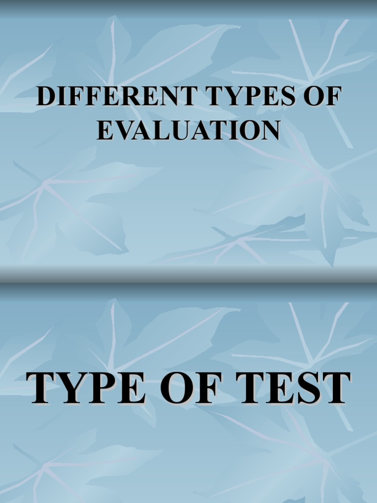 Different Types of Evaluation | PDF | Question | Essays