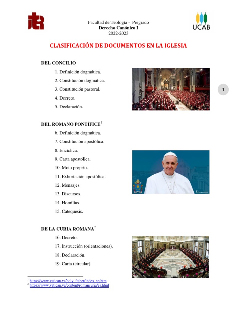 Clasificación de Los Documentos en La Iglesia - 2022 - 2023 | PDF ...