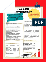 Flyer Cartel Taller Literario Dibujo Naranja