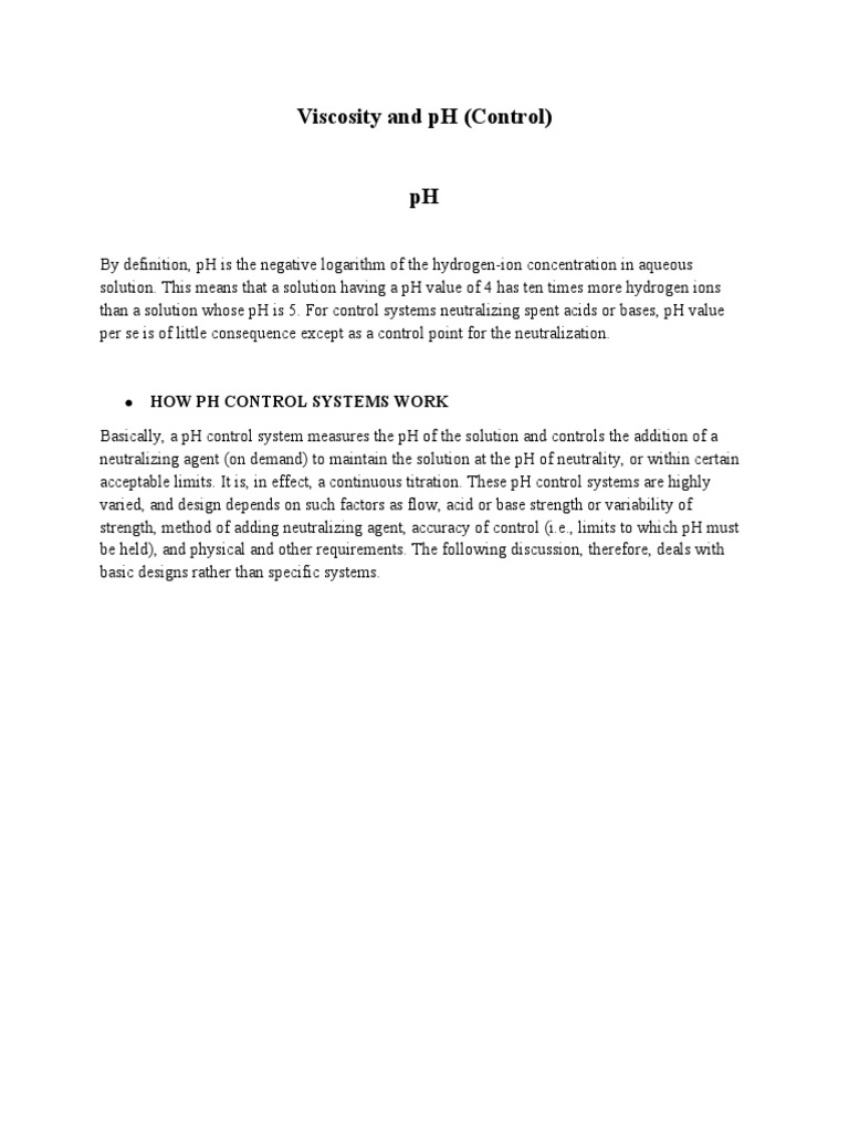 Viscosity and PH | PDF | Ph | Applied And Interdisciplinary Physics