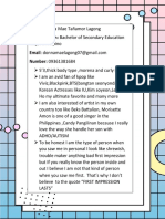 Personal E-Portfolio Outline (Requirement 1 of 2)