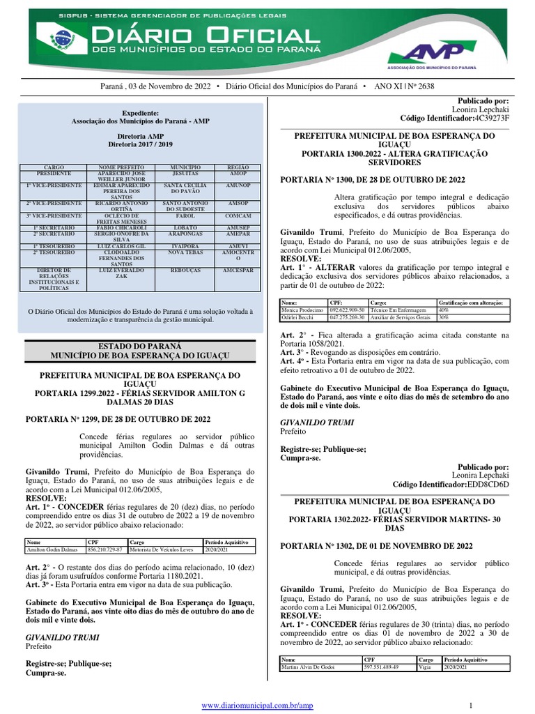 3225 caderno 1 - DiÃ¡rio Oficial do MunicÃpio