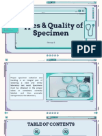  Types & Quality of Specimen