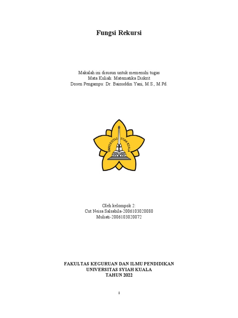 Pengertian dan Contoh Fungsi Rekursi | PDF