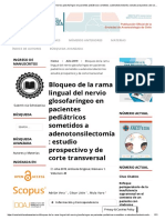 Bloqueo de La Rama Lingual Del Nervio Glosofaríngeo en Pacientes Pediátricos Sometidos A Adenotonsilectomía - Estudio Prospectivo y de Corte Transversal - Revista Chilena de Anestesia