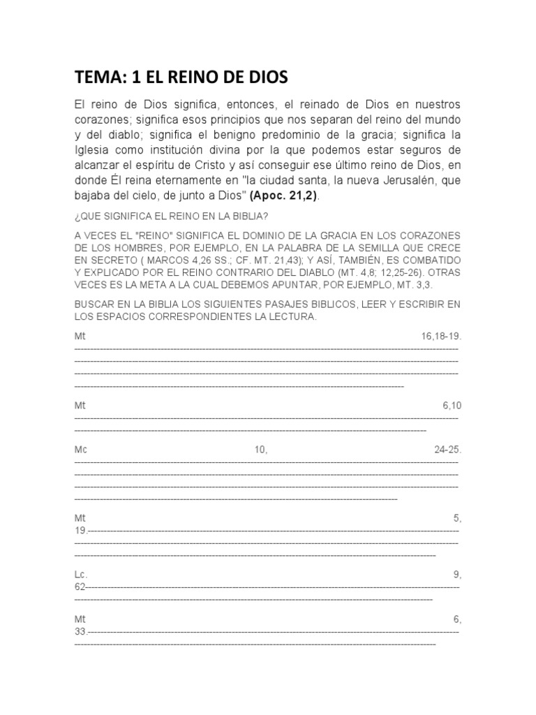 El Reino de Dios | PDF | Jesús | Reinado y reino de dios