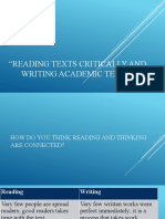 Reading and Writing Critically