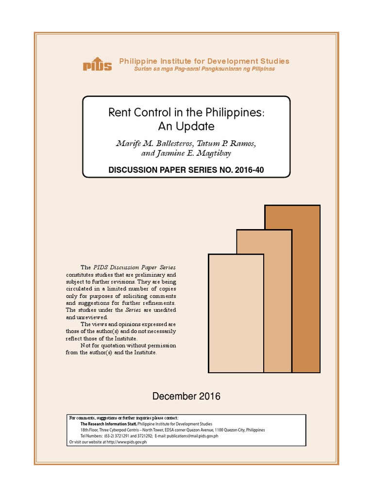 5.6.1 Unintended Consequences of Rent Control in The Philippines 0