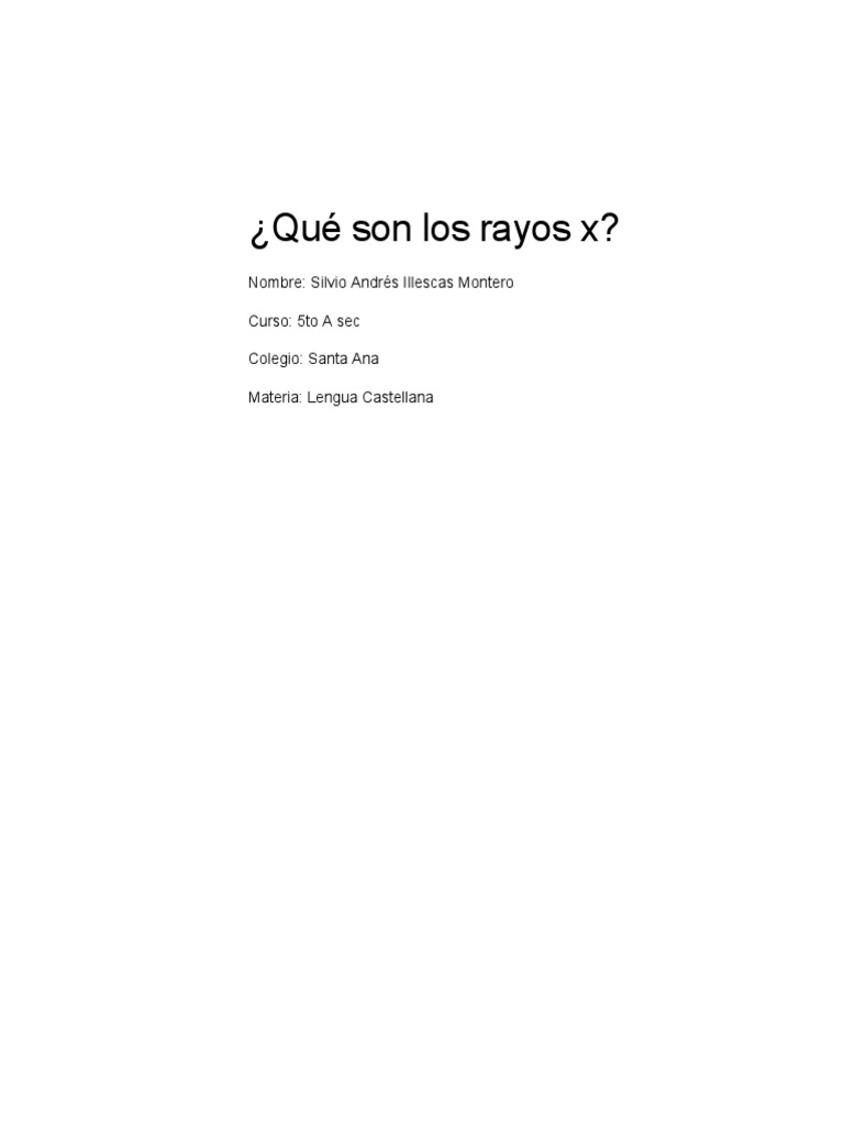 Qué Son Los Rayos X | PDF | Rayo X | Electrón