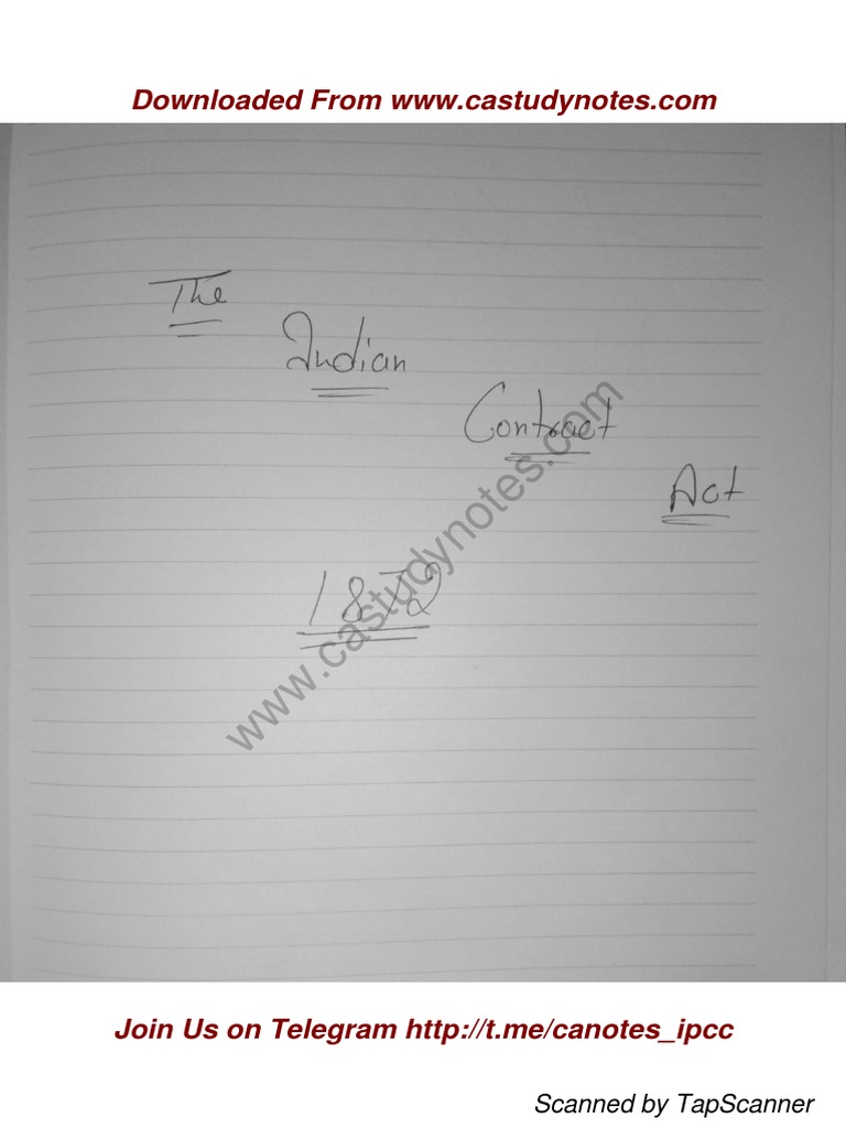 CA Inter Contract Act Notes by Tushar Jain | PDF