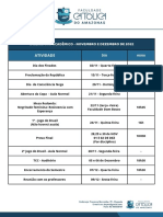 Calendário Acadêmico - NOVDEZ