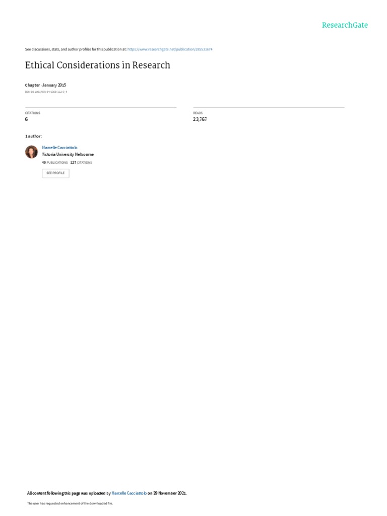 Ethical Considerationsin Research Pdf Privacy English As A Second