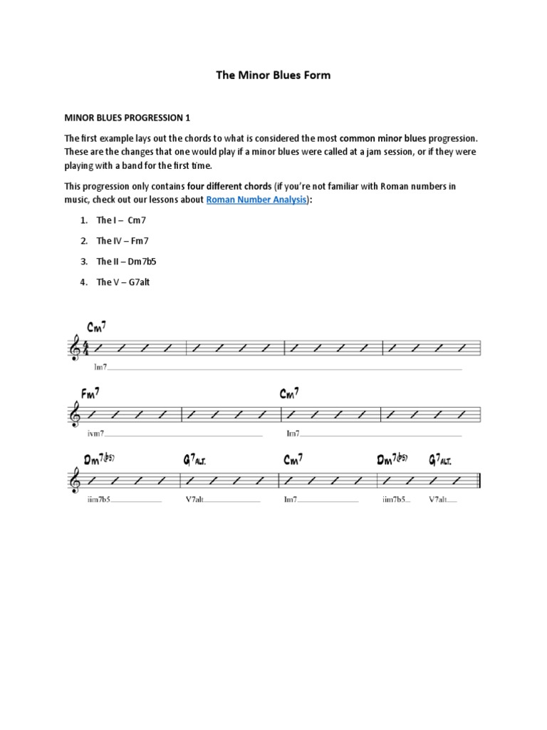 The Minor Blues Form Explained PDF