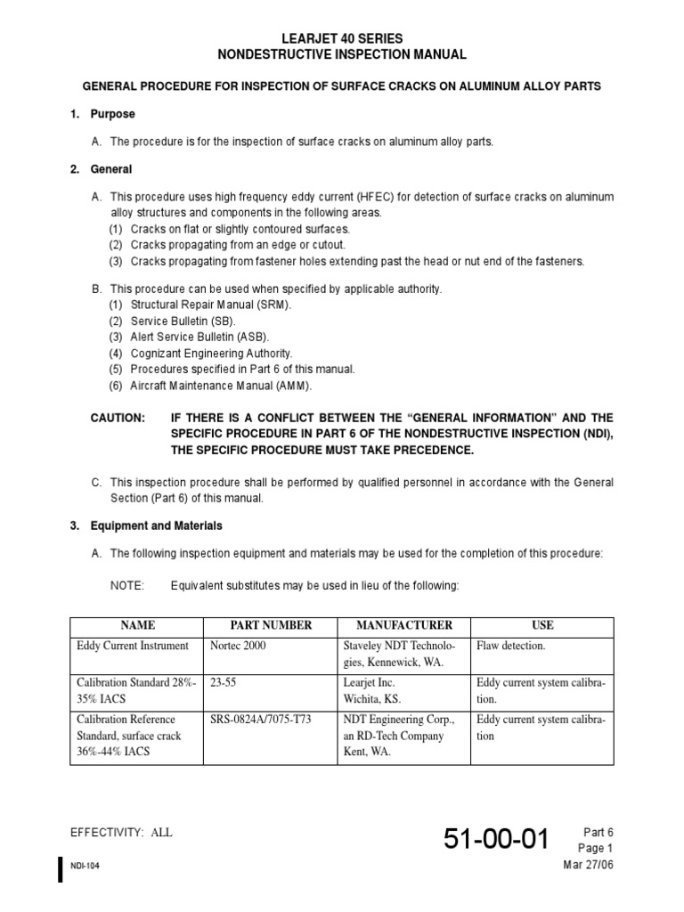 HFEC Inspection of Aluminum Cracks | PDF | Nondestructive Testing ...
