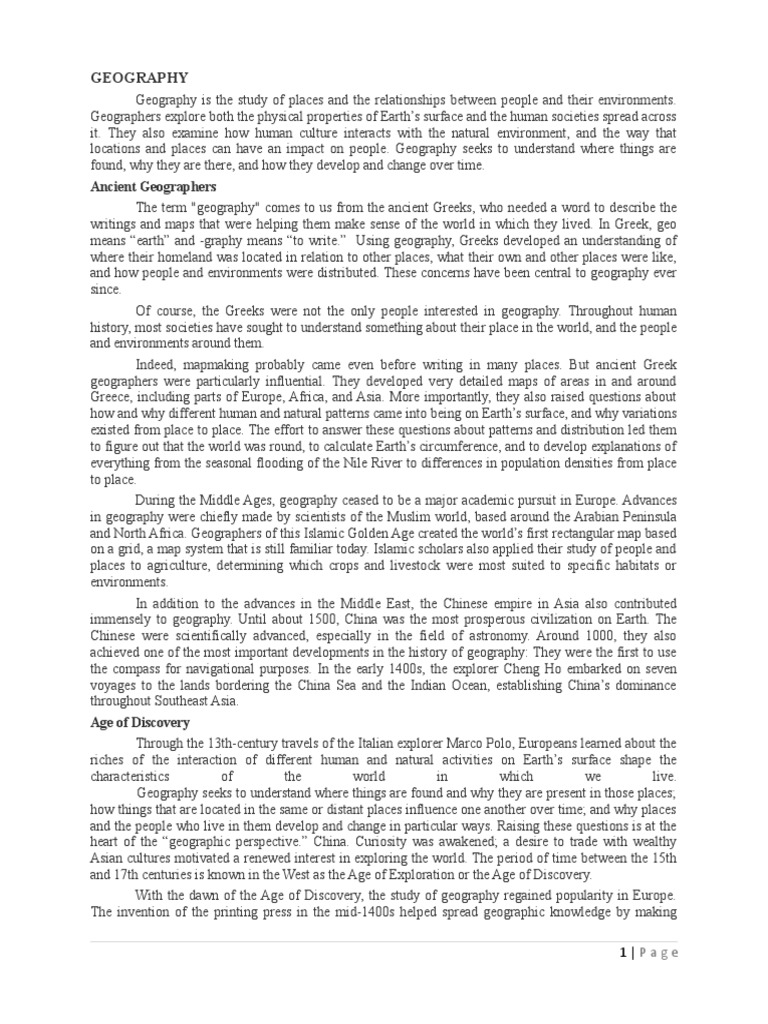 Defining Human Geography PDF Geography Climatology