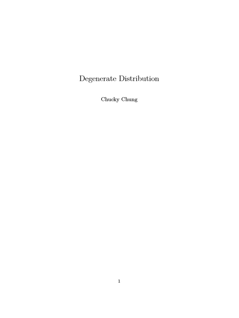 Degenerate Distribution PDF