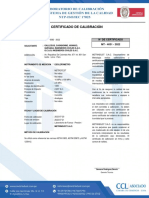 Certificado de Calibracion ESCLERÓMETRO