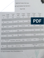 Half - Yearly Examination Time Table