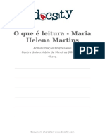 Livro - O Que É Leitura - Maria Helena Martins