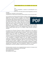 Claves para La Transformación de Los Sistemas de Salud en América Latina