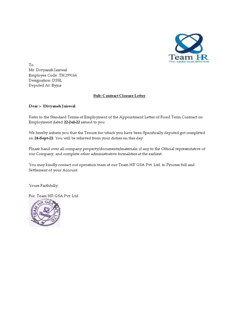 Experience Letter | PDF | Employment | Common Law