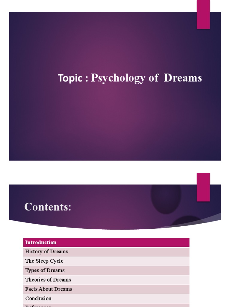 Psychology of Dreams PDF Dream Sleep