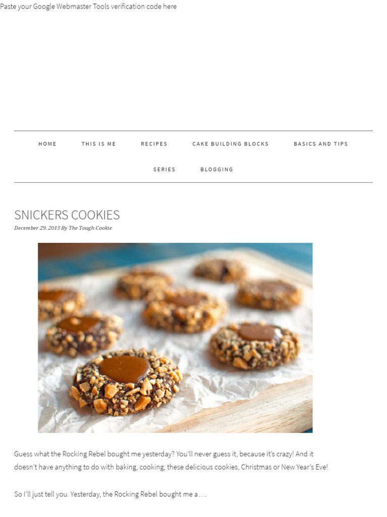 Snickers Cookies - The Tough Cookie | PDF | Caramel | Dough