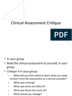 Clinical Assessment Critique