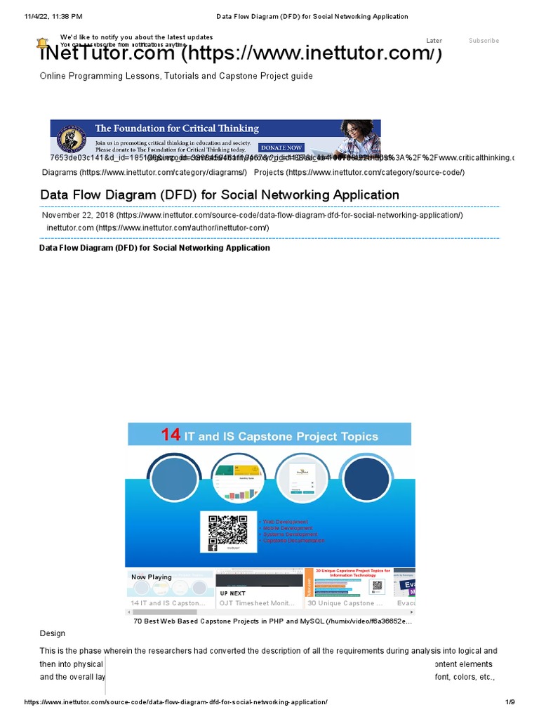 Data Flow Diagram (DFD) For Social Networking Application | PDF ...