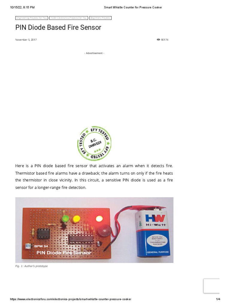 Smart Whistle Counter For Pressure Cooker PDF Operational Amplifier