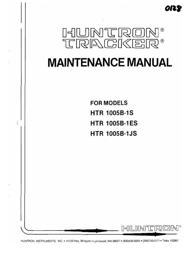 Huntron Htr-1005b Maintenance SCH | PDF | Series And Parallel Circuits ...