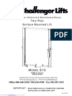 Two Post Surface Mounted Lift: I, O & M M